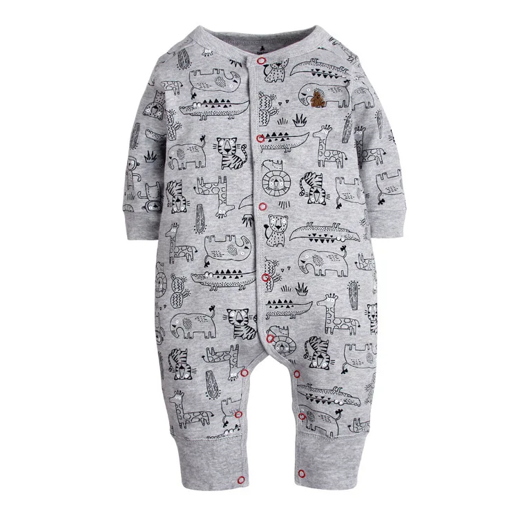 Весенняя Пижама для младенцев, детский комбинезон, Хлопковая пижама с длинными рукавами для малышей, комбинезон с рисунком для новорожденных девочек, одежда для мальчиков