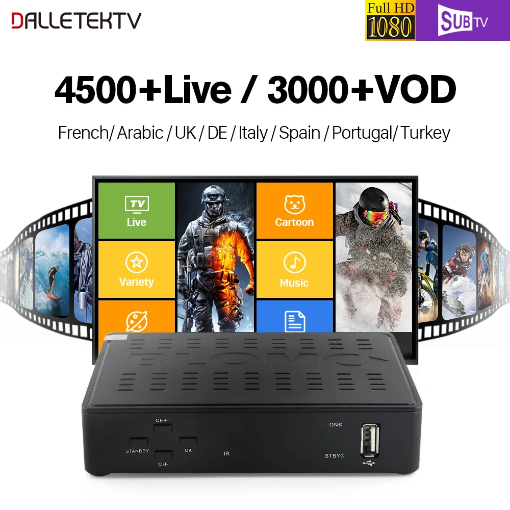 

Linux France Arabic IPTV Box H.265 Decoder 1080P Blomc-1 TV Box Support Stalker Xtreamcodes Portals IPTV Belgium Turkey Portugal