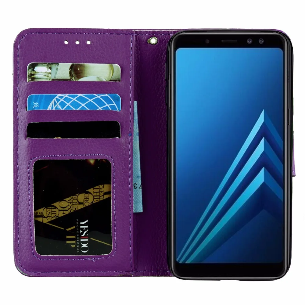 Cell Phone Cases for Samsung galaxy a8 case Leather wallet Phone Case for Samsung A8 Plus kickstand phone cover (21)
