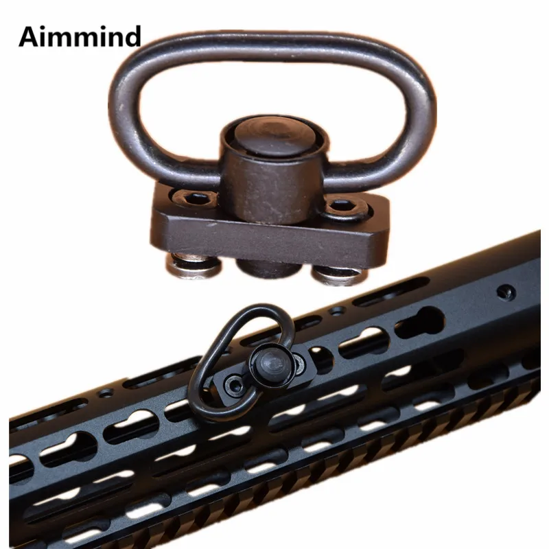Tactical KeyMod QD Sling Swivel Adapter For Handguard Rail System Loop Push Button Mount Hunting Aluminum | Спорт и развлечения