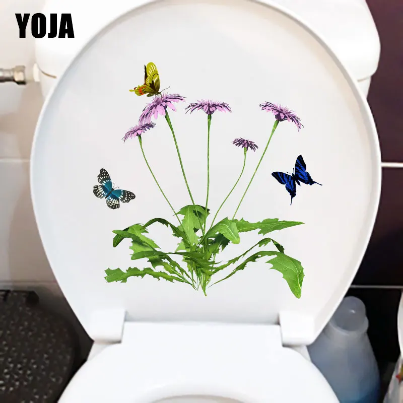 

YOJA 21.2X21.9CM Realistic Flower Pot Fresh Bathroom Toilet Decor Fashion Home Room Wall Sticker T1-2363