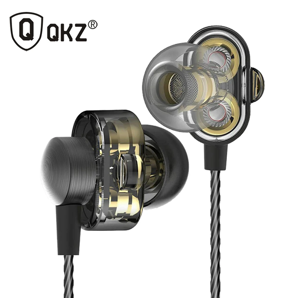 QKZ DM8 Earphones Mini Dual Driver Extra Bass Turbo Wide Sound gaming