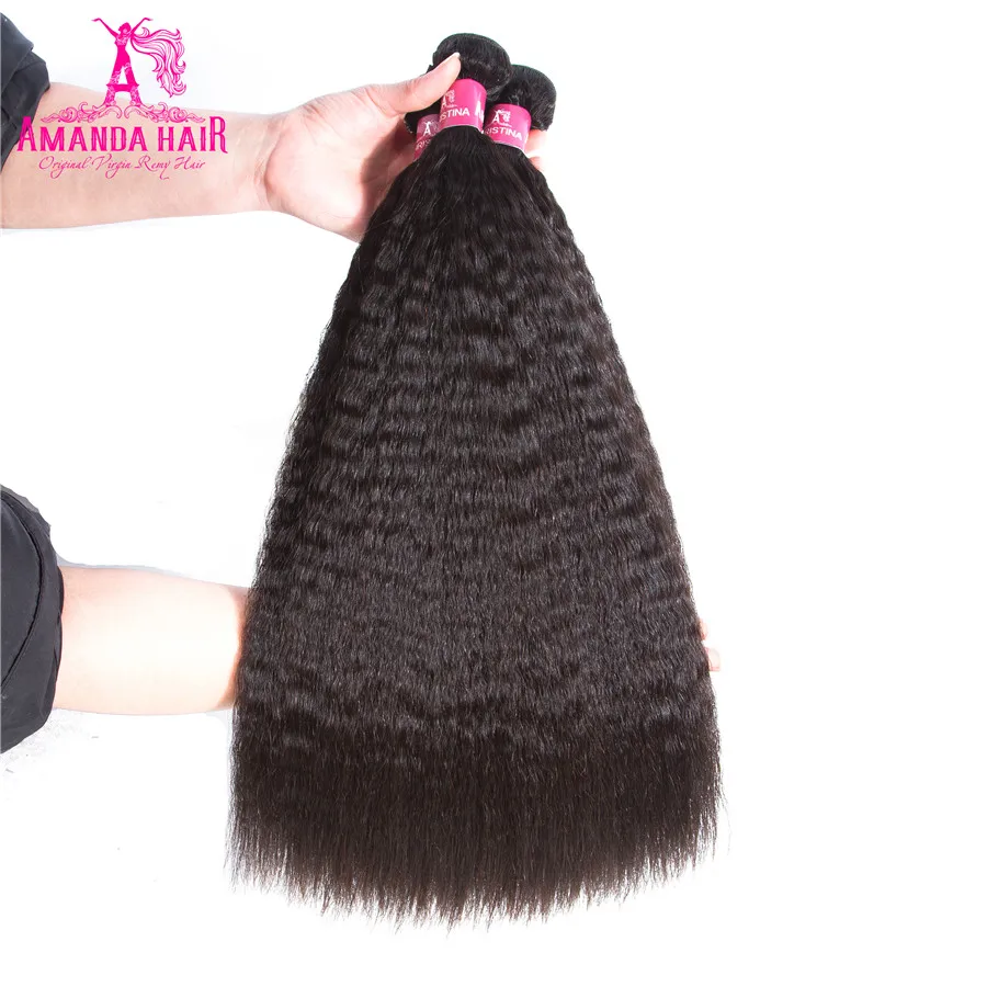 Аманда странный прямые человеческие волосы Связки цельнокроеное платье можно купить только 3 или 4 Bunldes перуанский Волосы remy 8 ''-28''