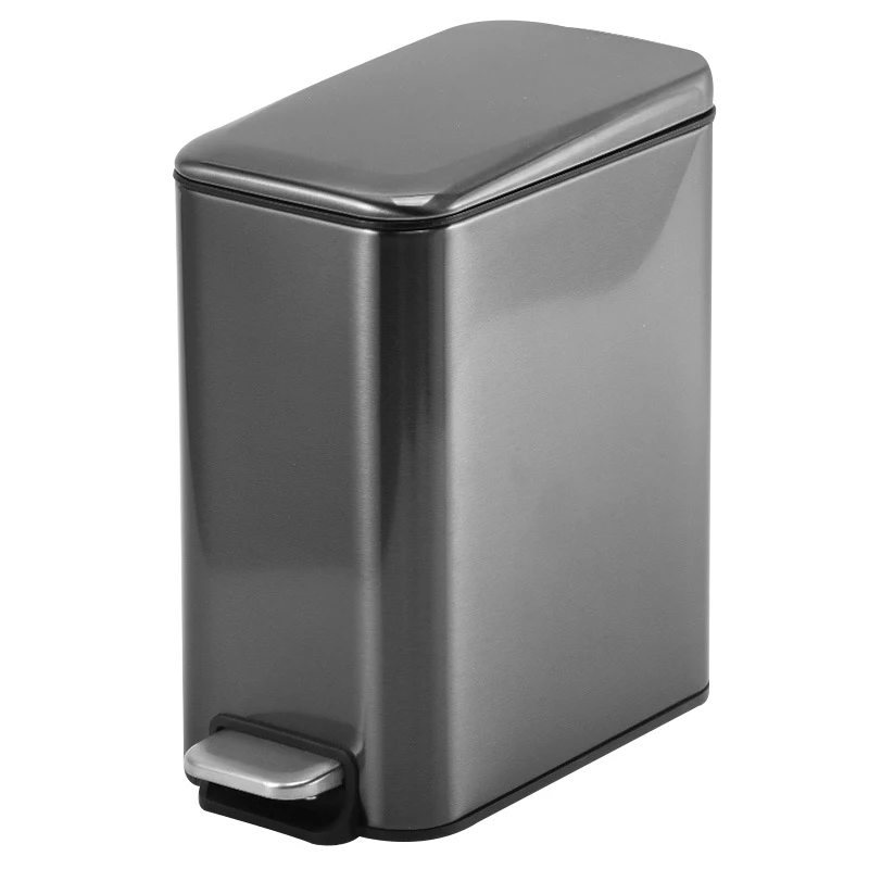 Square White Elaine Karen Deluxe Galvanized Steel Step Foot Pedal Retro Garbage Trash Can 5 Liter