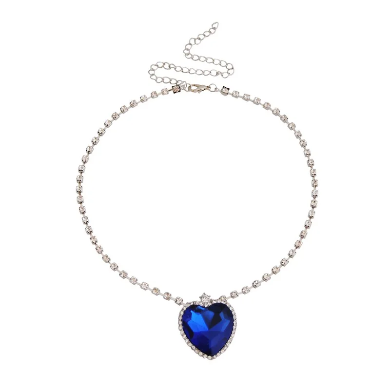 Хрустальное ожерелье с кулоном в Форме Сердца Классический Титаник океан кристалл сердце кулон ожерелье Стразы подарок для влюбленных
