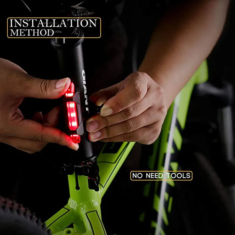 Top Bike Bicycle light Rechargeable LED Taillight USB Rear Tail Safety Warning Cycling light Portable Flash Light Super Bright 2