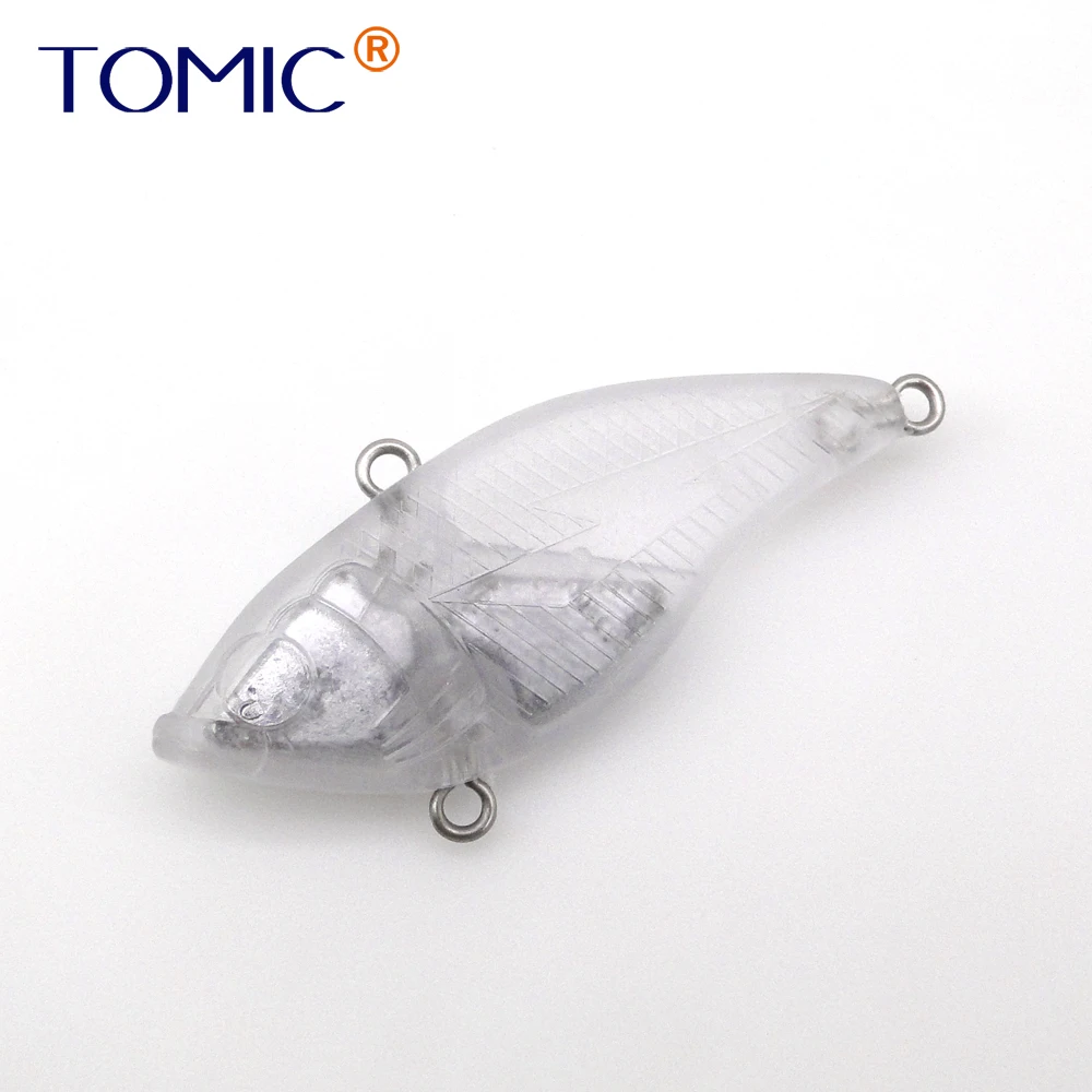 

Tomic 10pcs 12.8g Unpainted ultralight fishing lures sinking lipless hard bait VIB blank body vibration pesca