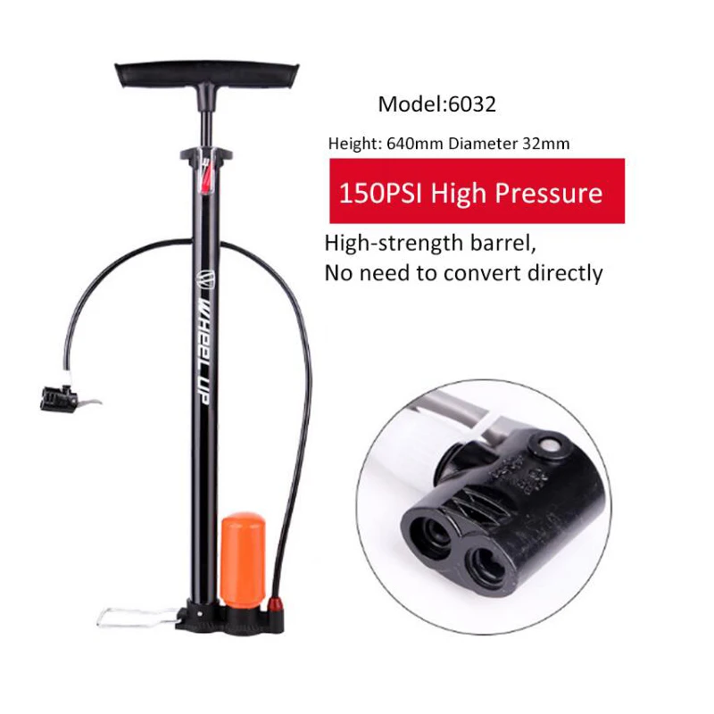 Bicycle Pump Portable Cycling Air Pump Inflator High Pressure MTB Mountain Bike Multi-functional Pumps With Gauge 170PSI