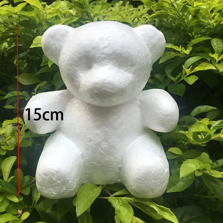 1PC 15cm/20cm/35cm Foam Rose Bear Mold DIY Artificial Rose Flower Bear Plastic Bear Roses Luck Dog Mold Model