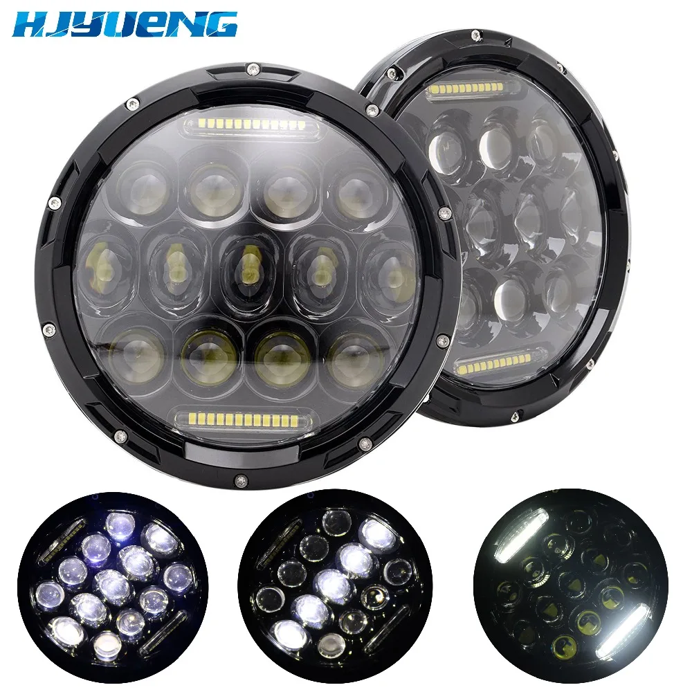 HJYUENG 75 W 7 "светодиодный для Jeep Wrangler JK YAMAHA Road Star Headlight H/L DRL 7" Inch мотоцикл светодиодный S налобный фонарь