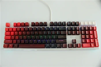 

MP 104 Keys Thickening PBT Double Shot Backlight RED Gradient Keycap OEM Profile For Wired USB Mechanical keyboard