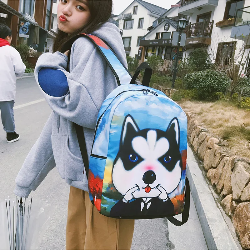 Menghuo New Women Backpacks Girls School Bag 3D Cartoon Cat School Backpack Bag For Girls Printing Backpack Travel Bags Mochilas (45)