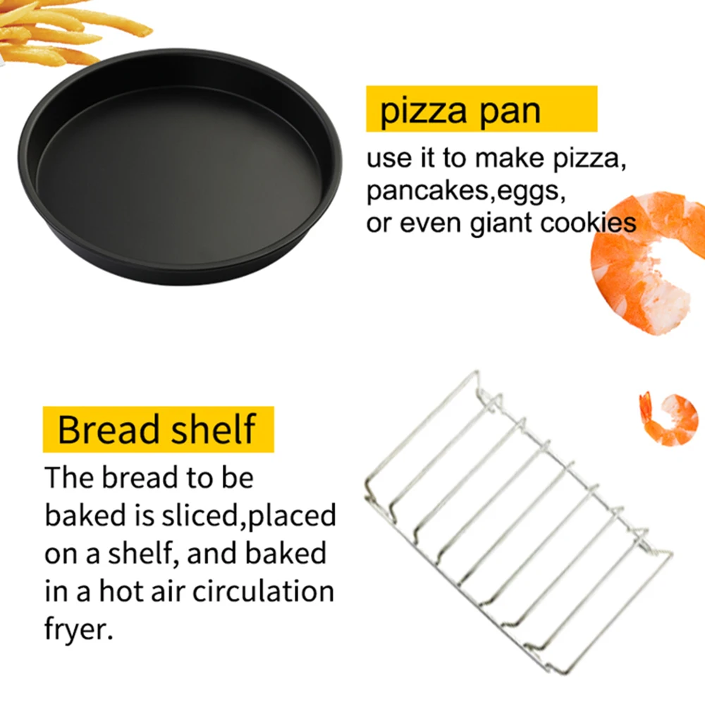 6pc/set Home Air Fryer Cooking Accessories Deep Fryer Baking Basket Pizza Plate Grill Pot Multi-functional Kitchen Accessory 6pc/set Home Air Fryer Cooking Accessories Deep Fryer Baking Basket Pizza Plate Grill Pot Multi-functional Kitchen Accessory