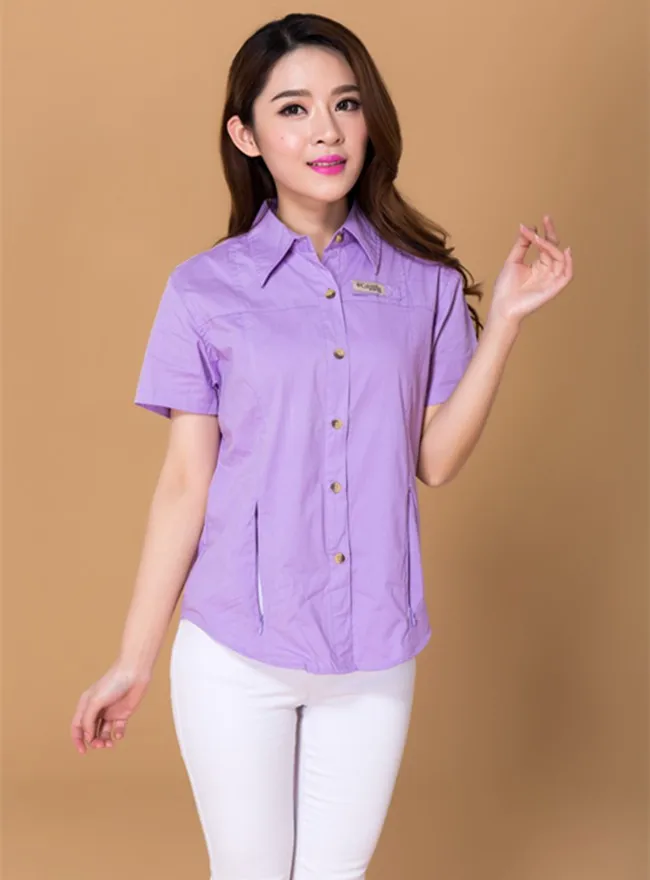 Camisa Feminina, блузка, женские рубашки, рубашка с коротким рукавом, летняя, Студенческая, профессиональная, женская, с коротким рукавом, из окрашенной пряжи