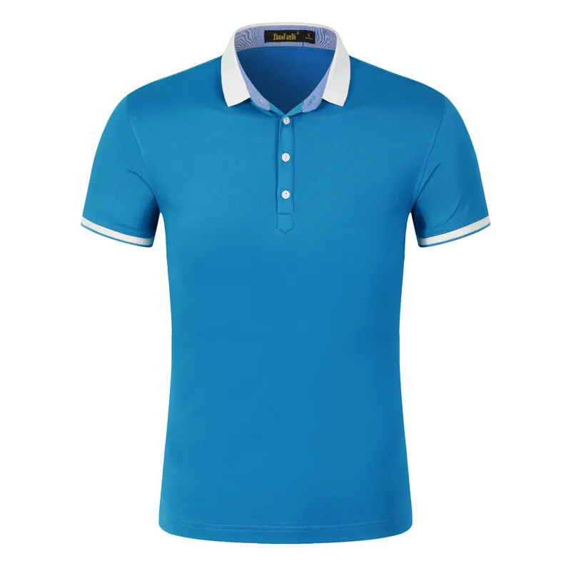 Тренировка и упражнения поло для мужчин и женщин дизайнерское поло мужская хлопковая одежда рубашка с короткими рукавами golftennis майки большие размеры, S-3XL 85651 - Цвет: Navy blue