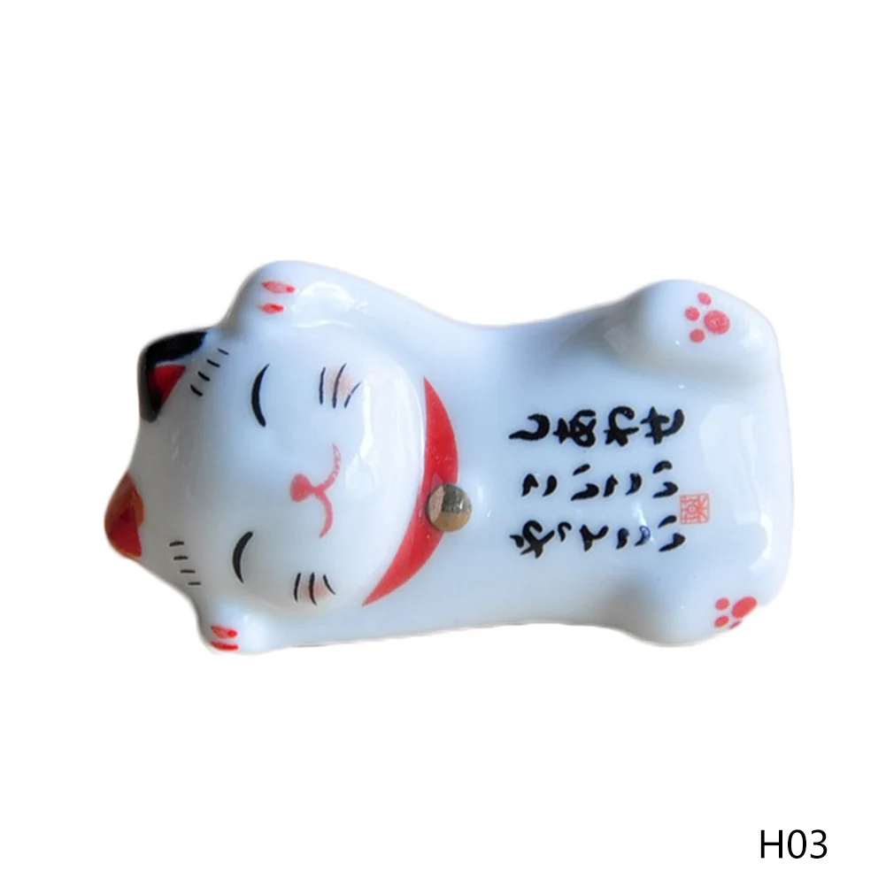 Новинка 1 шт. Lucky Cat керамические Мультяшные палочки для еды отдых Lucky Cat палочки держатель стойки японский Дом Кухня украшения для гостиницы - Цвет: H03