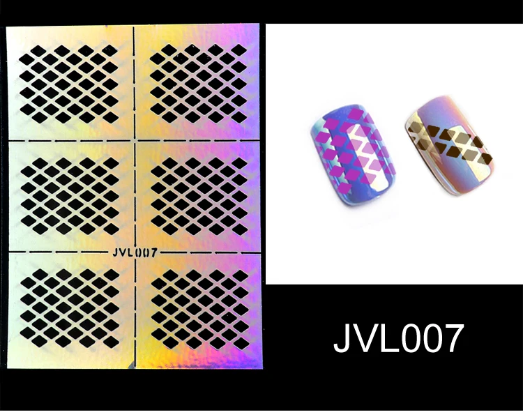 10 листов/набор виниловые наклейки для дизайна ногтей с лазерным переводом, трафарет для гелевого лака, 3D изображение, руководство для творчества