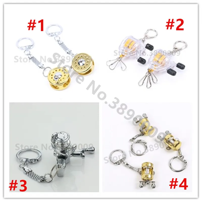 

Creative gold silver retractable scroll key chain fish wheel keychain fishing enthusiast metal pendant key ring