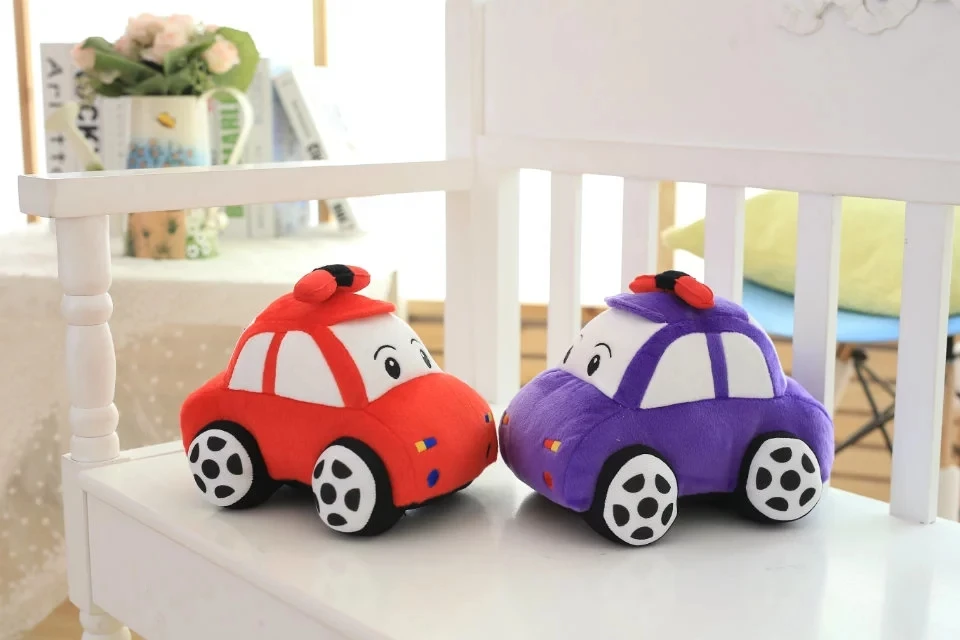 Очаровательная мягкая мультфильм автомобиль плюшевые игрушки экологически чистые PP хлопок мягкие игрушки дети мультфильм автомобиль