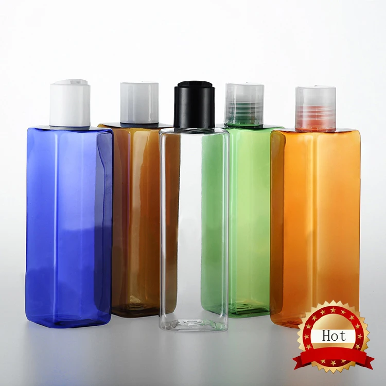 Free shipping wholesale 250ml (30pcs/lot) square five color PET plastic