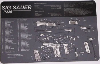 

Sig Sauer P226 Cleaning Rubber Mat 17"x11" Waterproof Non-Slip Cleaning Mat with Parts Diagram and Instruction Armorer Bench Mat