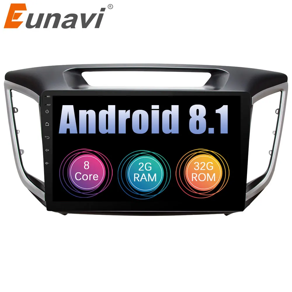 

Eunavi 10.1 inch Octa core 2 din Android 9.0Car Radio GPS Navigation 1024*600 For Hyundai Ix25 Creta Stereo Autoradio Wifi BT