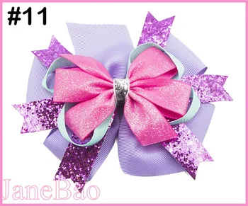 

free shipping 50pcs 5'' glitter layered hair bows popular shinne girl big bows with glitter ribbon