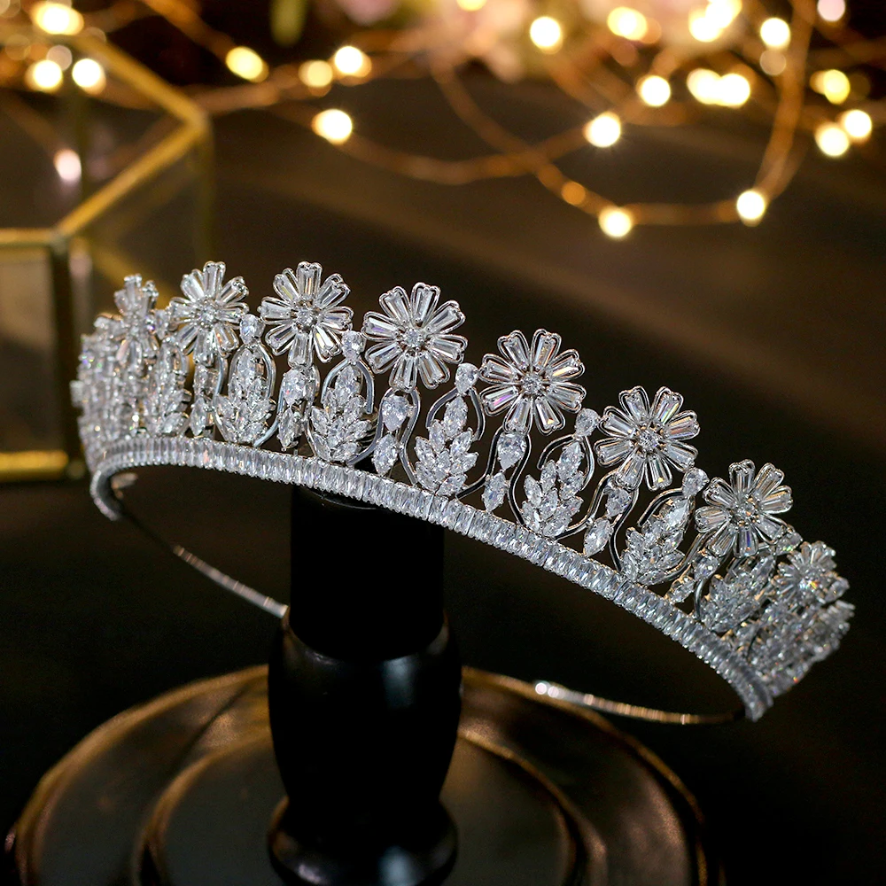 Asnora Luxury Cubic Zirconia Bridal Tiara Crown 2019 Aksesoris Rambut Pernikahan Headband Kecantikan Perhiasan Headwear Crowns | Украшения