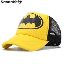 Детская бейсбольная кепка для мальчиков и девочек, кепка с героями мультфильмов, кепка с Бэтменом, регулируемая Детская кепка, кепка в стиле хип-хоп, летняя кепка с сеткой от солнца, gorras