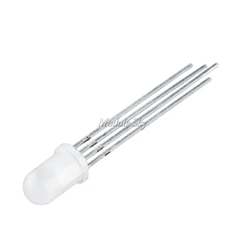 

50PCS Multicolor 4pin 5mm RGB Led Diode Light Lamp diffused Tricolor Round Common Anode LED 5 mm Light Emitting Diode