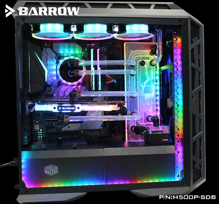 #Special Offers Barrow Acrylic Board Water Channel Solution kit use for Cooler Master H500P Case / Kit for CPU and GPU Block / Instead reservoir