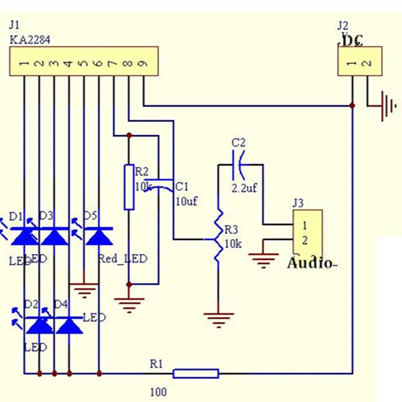 Индикатор уровня звука Elektronika KA2284 набор сделай сам электронные детали 5 мм