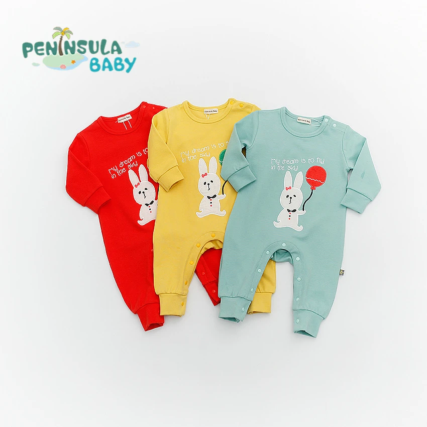Spring Boys Girls Rompers Baby Cotton Long Sleeve Rabit Balloon Clothes
