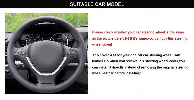 MEWANT Black Leather Black Suede Car Steering Wheel Covers for BMW E70 X5 2007 2008 2009 2010 2011 2012 2013 E71 X6 2007-2014