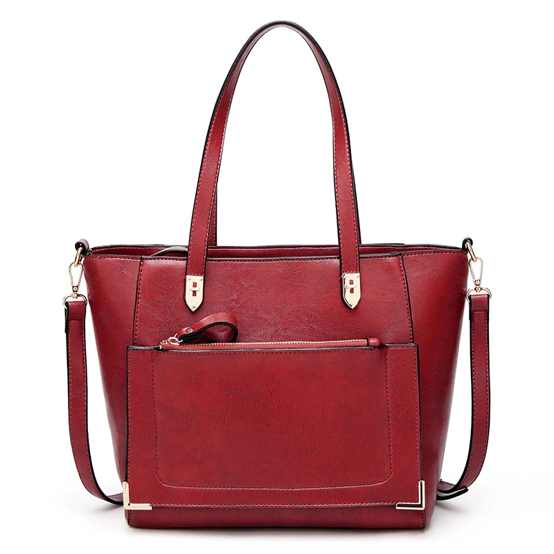 

Vintage Style Elegant Ladies Shoulder Bag Solid High Quality Pu Leather Fashion Female Large Capacity Daily Handbags 2019 new