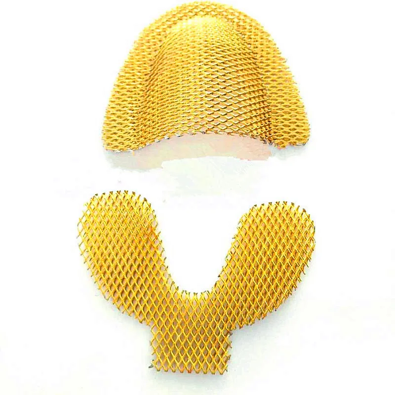10 pcs/5 pairs Dental Lab Yellow Denture Materials Golden Metal Palatal