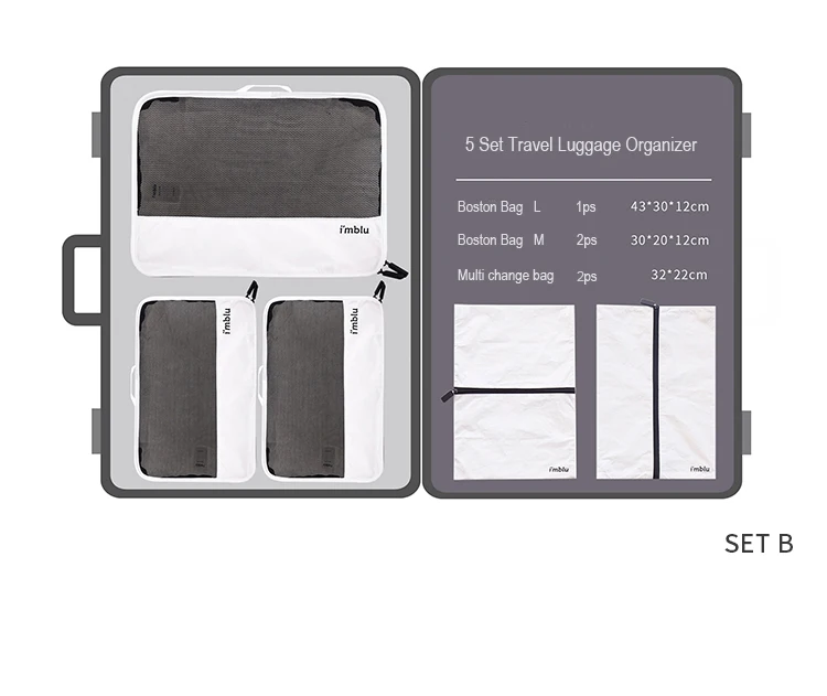 DuPont бумажный дорожный органайзер для багажа-высокое качество Carryon легкие упаковочные кубики сумки для хранения - Цвет: 5 Set