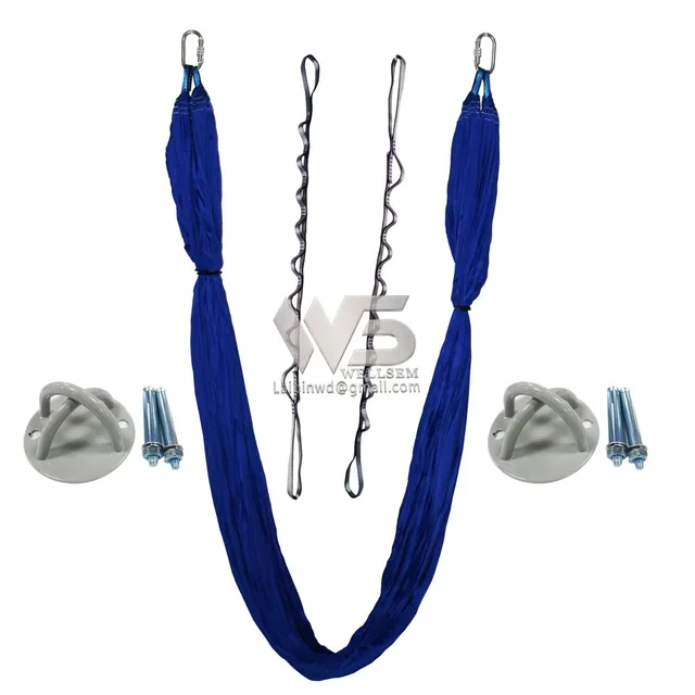 Best price at $109 Cheap Luxury Set Elastic Aerial Flying Anti-gravity Yoga Hammock Swing + daisy Chain +Ceiling Anchor for Yoga body building slimming