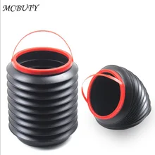 Автомобильный мусорный ящик Универсальный Автомобильный мусорный ящик Авто Органайзер коробка для хранения пластиковый круглый складной водонепроницаемый ящик для хранения ведро зонтик набор черный