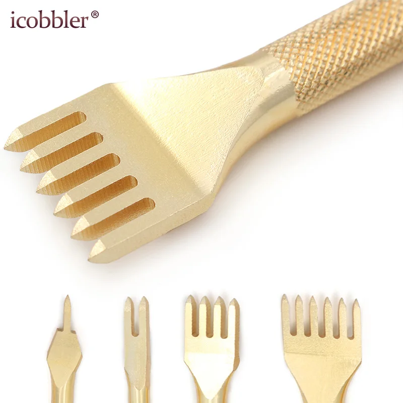High Hardness Steel 4mm 1/2/4/6 Prong DIY Diamond Lacing Punching Stitching Chisel Set Leather Craft Tool Kits Sharp Durable | Дом и сад