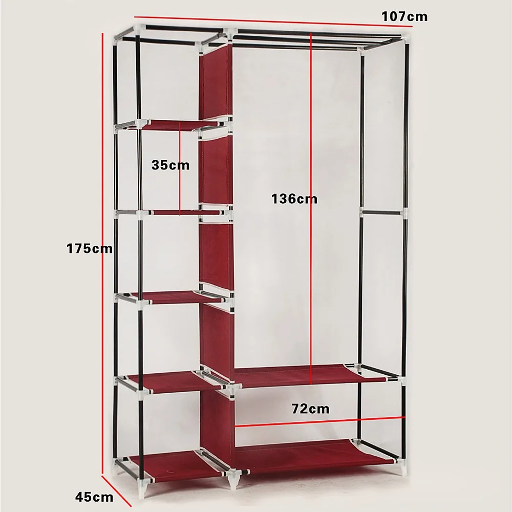 7 Drawers Portable Cloth Wardrobe Anti-dust Closet Foldable Clothe Storage Cabinet Shelf for Student Dormitory Home Furniture