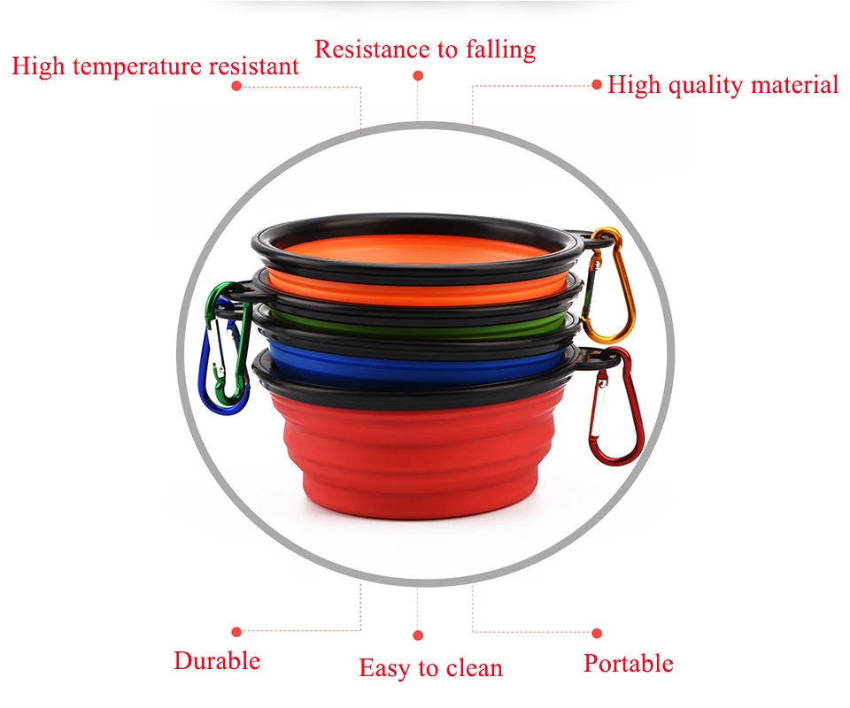 Складная Силиконовая миска для кота, собаки чаша снаряжение Портативный путешествия миска для собаки подачи кошка кормушки посуда миска для домашних животных