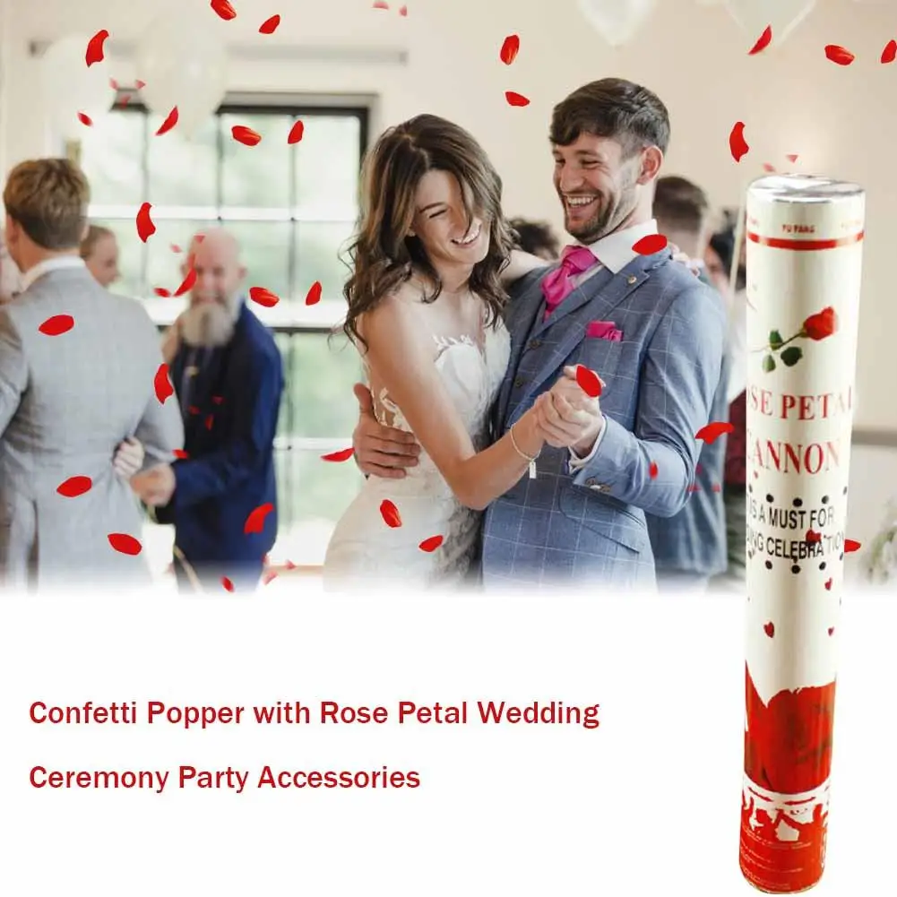 

2019 New Confetti Popper with Rose Petal Wedding Ceremony birthday supplies Party Accessories