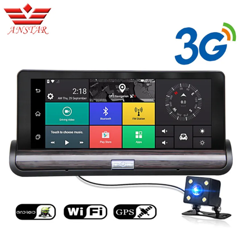Автомобильный gps навигатор ANSTAR 7 &quot Bluetooth DVR камера Android 3g Wi Fi двойной объектив g