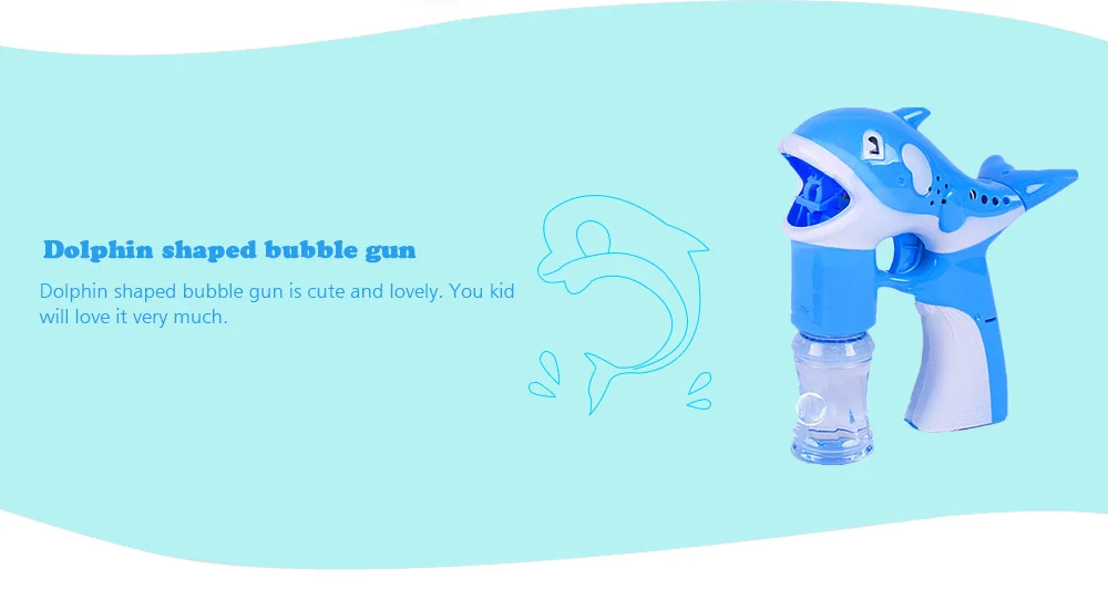 Electric Dolphin Shaped Bubble Gun Shooter Blower with Music Lights