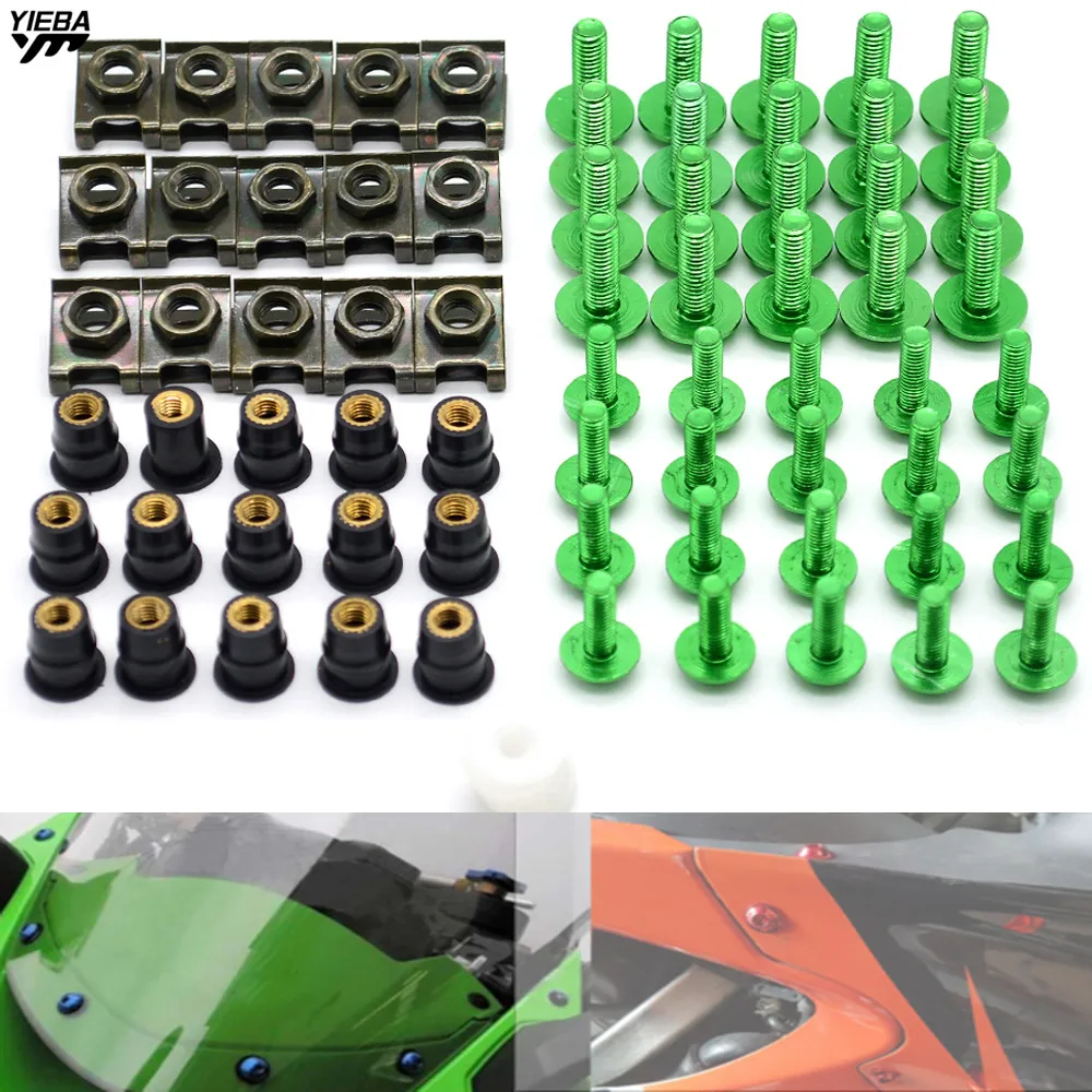 Motorcycle CNC Fairing Bolts and Windscreen Bolt Screws for Kawasaki ZX6R ZX7R ZX10R ZX14R NINJA650R Z800 Z1000 yamaha mt09 07