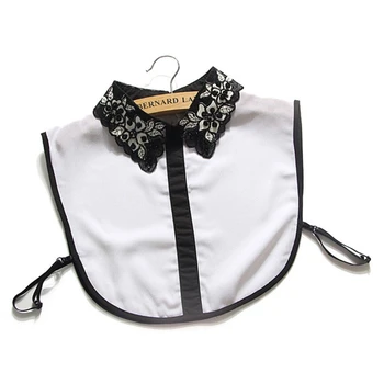 

KLV Women Floral lace False Collar Detachable Fake necklace Lapel Shirt Accessories