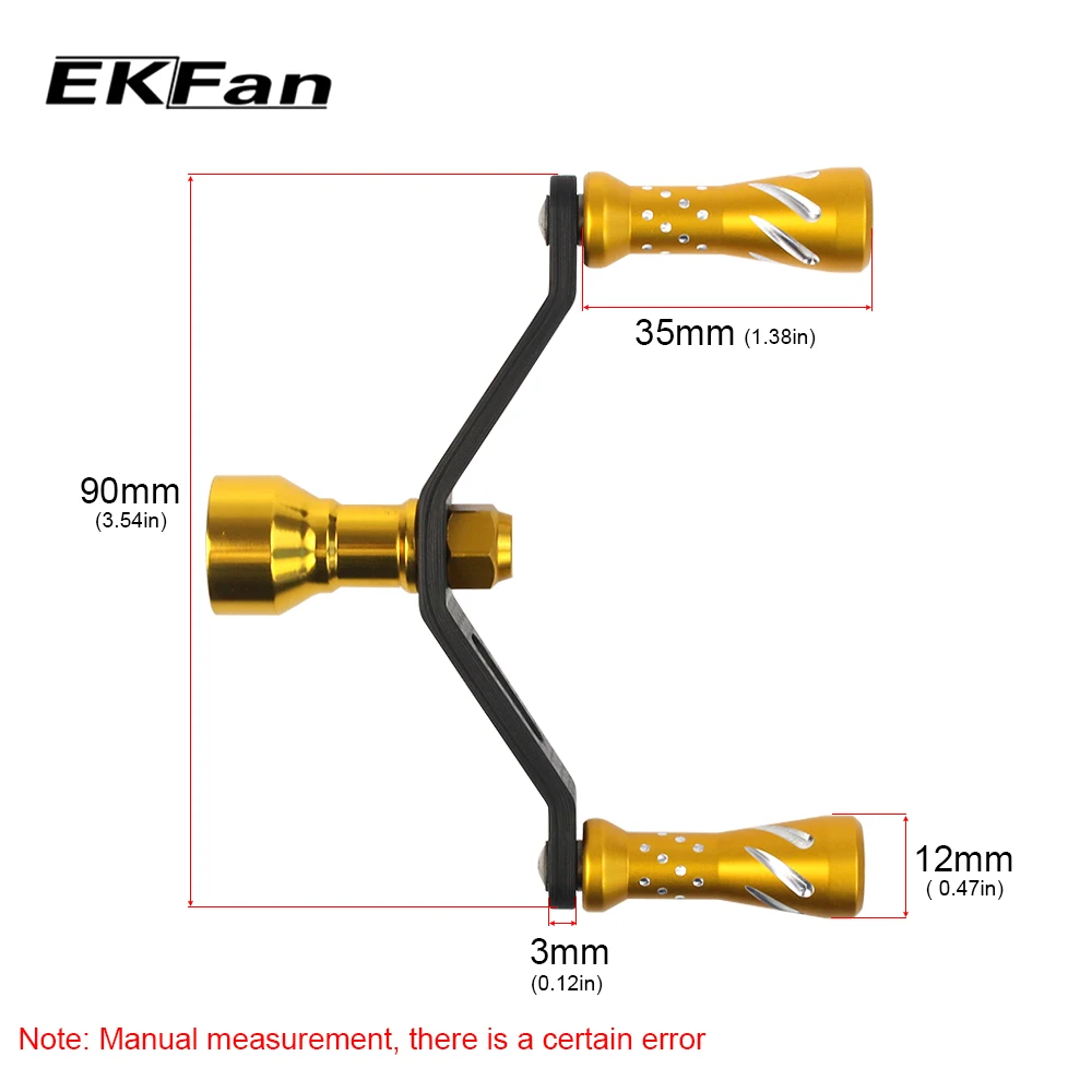 EKFan дизайн золотой цвет Рыболовная катушка ручка из алюминиевого сплава+ углеродное волокно двойные ручки рыболовные снасти инструмент