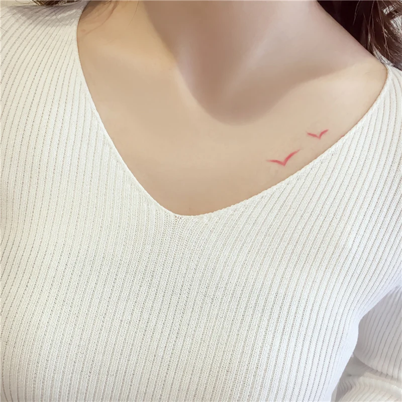 Knitted Sweaters Fashion Sexy V neck Sweater Women Autumn New Back Hollow Knit Pullover Black White Stripe Pull Femme 2018