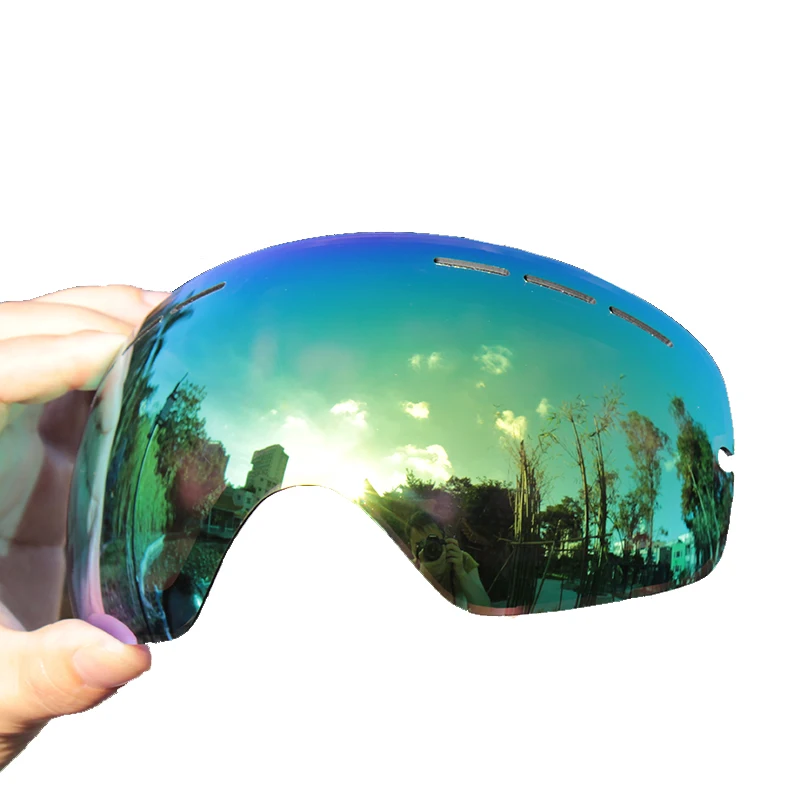 

High quality Night Vision plating ski goggles Lens anti-fog UV400 spherical ski glasses lens snow goggles Night Skiing 6 color